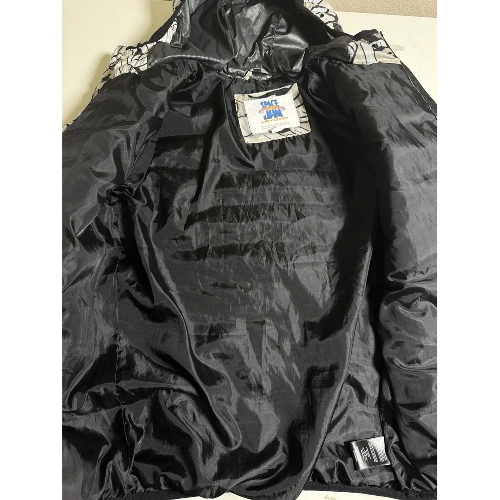 Members Only Space Jam A New Legacy Puffer Jacket Hooded Cartoon Print Coat